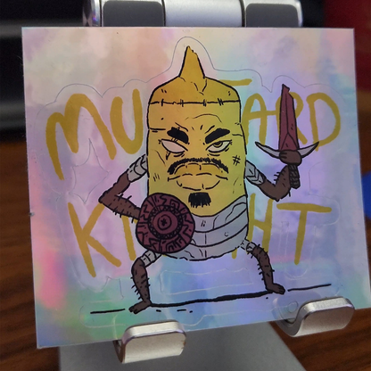 Mustard Knight Heavy Duty Holographic Sticker